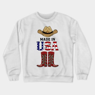 Made In Usa Cowboy Patriotic American Crewneck Sweatshirt